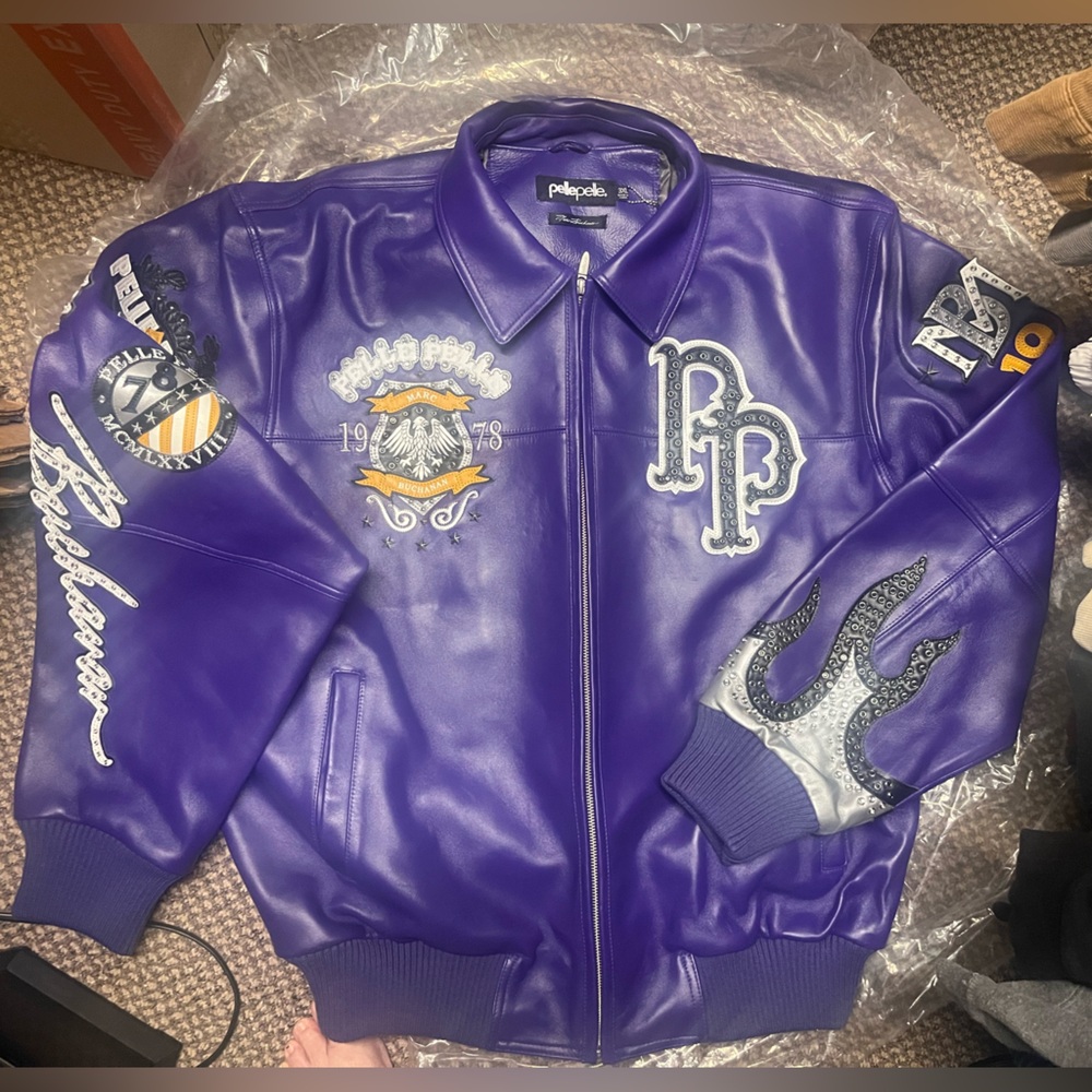 Pelle Pelle World Famous Purple Men Leather Jacket 3XL